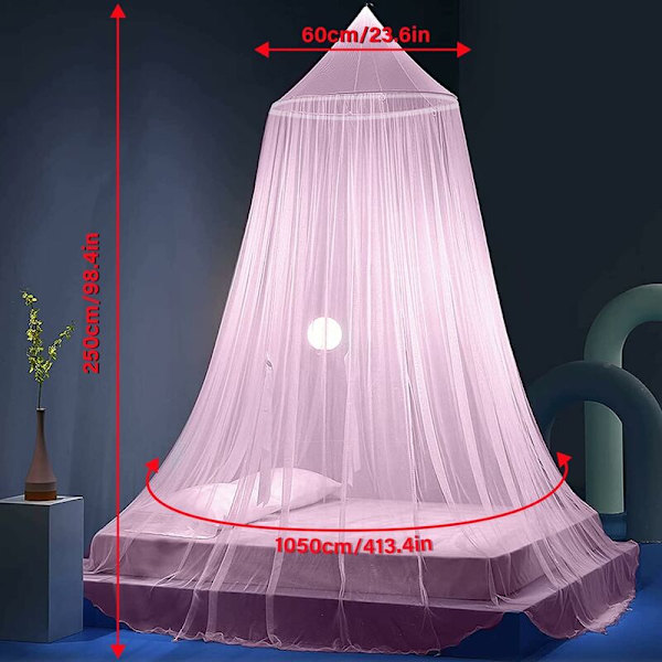 Myggenet til seng, Voksen Pige Seng Himlen Pink Tulle, Enkelt Seng Foldbar Myggenet Seng Himlen