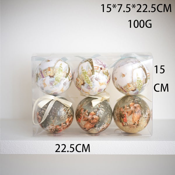 Julgranspynt Vita Flerfärgade Papperspolyfoamstrumpor 7,5 x 7,5 x 7,5 cm (6 stycken)