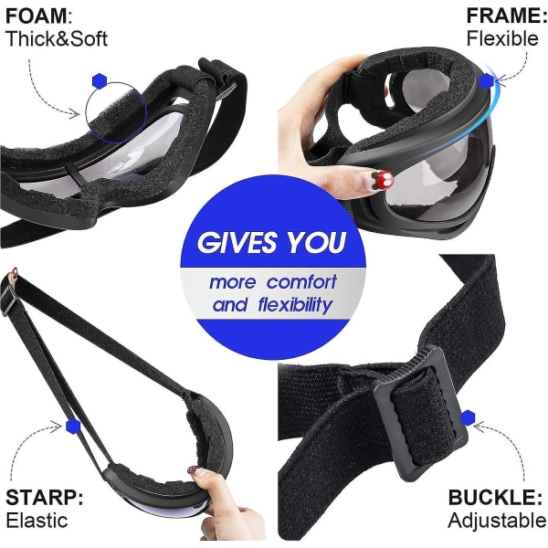 Skidglasögon, Wruas 2-pack Skidåkning Snowboardglasögon för Wruas Barn Män Kvinnor Pojkar Flickor, Wruas Uv400 skydd
