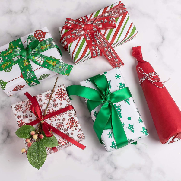 120 ark julpapper, presentpapper i olika design