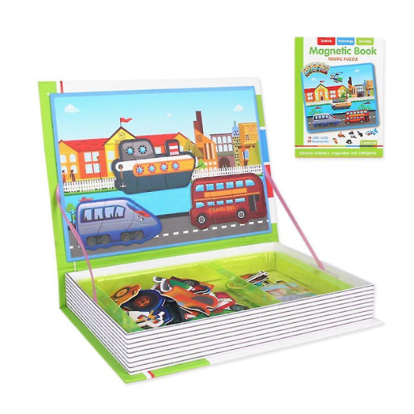 Barnpussel tidig utbildning läsbild byt magnet bok pussel pussel DIY förälder-barn-spel 3-6 år gamla pojkar och flickor