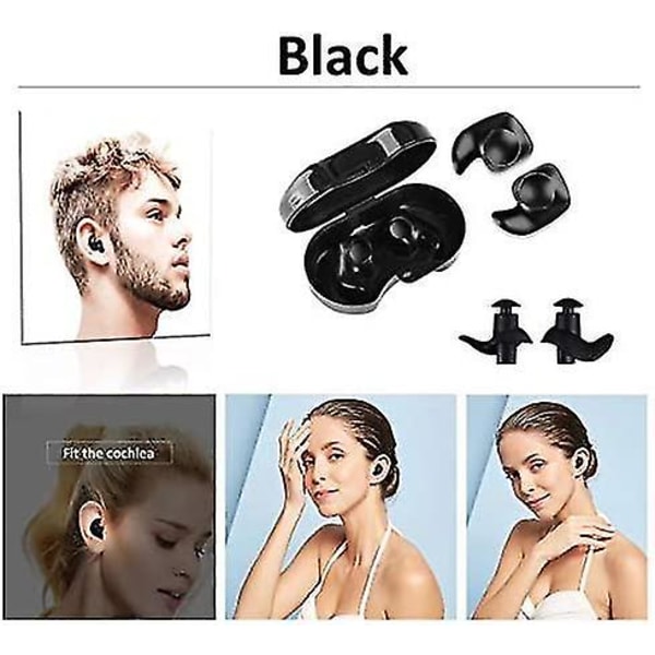 Simplugg för simning, 5-pack vattentäta återanvändbara silikonöronproppar för simning, dusch, bad, surfing, snorkling och andra vattensporter