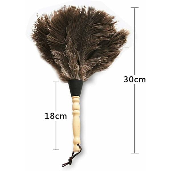 Pehmeä pölyhuiska strutsihöyhenistä - 38 cm