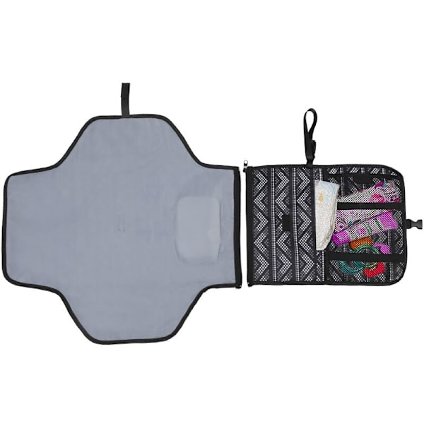 Hopfällbar reseblöjmatta Baby skötbord Bärbar blöjresekit med fickor Perfekt för resor, promenader.