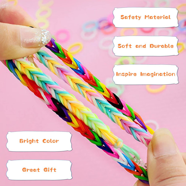 2500+ Loom Bands Set, 40 Grids Färgglada Gummiband Kit För Armband, Diy Elastiska Loom Bands, Barnarmband