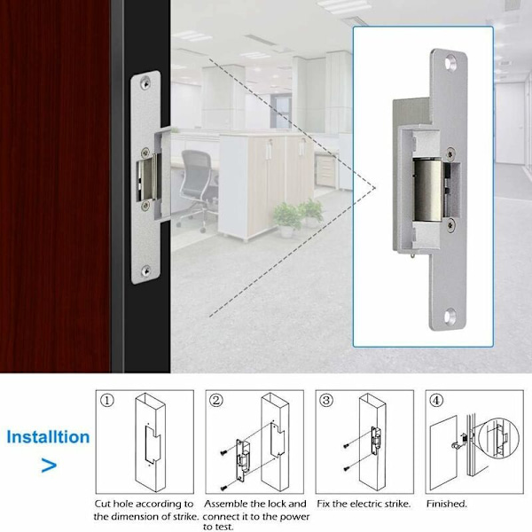 12V DC adgangskontrol Fail Safe NC smal elektrisk lås dør til adgangskontrol Power Locks (NC Lock, 150mm28mm)