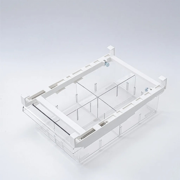 4-fack Organizer Låda Äggbricka Matbehållare Förvaringslåda Låda Utdragbar bricka Låda Space Saver Kök Organizer
