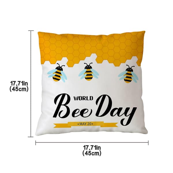 4-pack Kuddfodral med Bihonungsmönster för Soffa, Bil, Heminredning