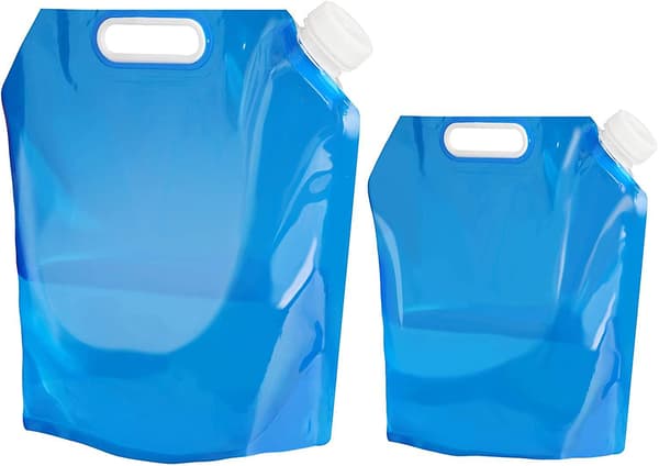 2-pack 5l/10l vattenpåse hopfällbar dricksvattenbehållare, hopfällbar vattenpåse för utomhusbruk