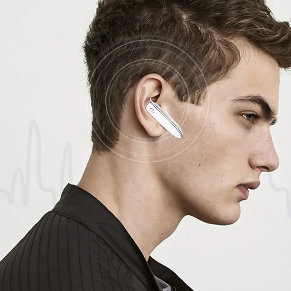 Single Ear Trådlös Bil Business Bluetooth Headset Sport Stort Batteri Super Lång Standby Bluetooth Business Headset Vit