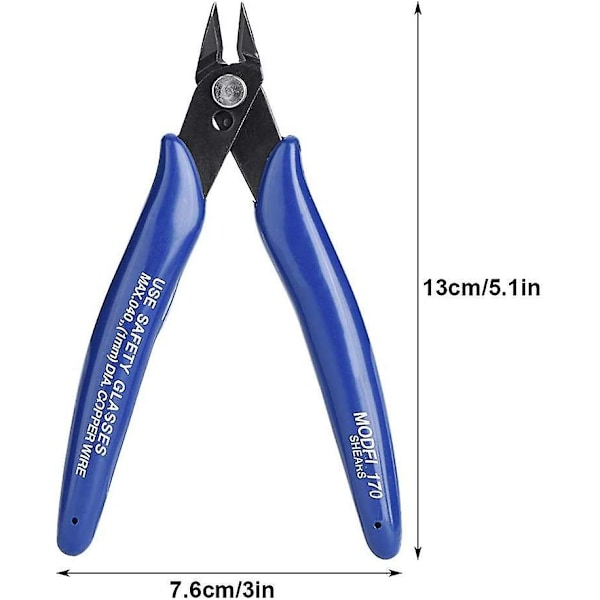 Diagonal Elektronisk Tång Klipp Sax 0.8mm Stål Klipp Tång - Blå