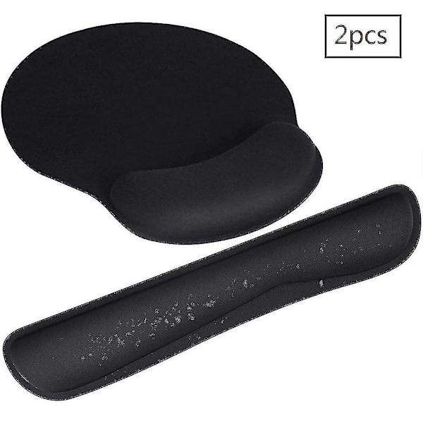 Musmatta, ergonomiska musmattor för PC, handledsstöd mus tangentbord handledsstöd set, anti-seneslidproblem spelmusmatta, svart