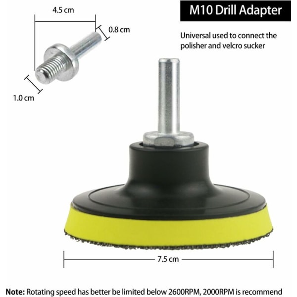 Bilslipningssvamp Bilpolering Slipning Polering Bilpoleringssats Poleringsplatta/Poleringssvamp Bilpolering Slipning Polering (7,6 cm)