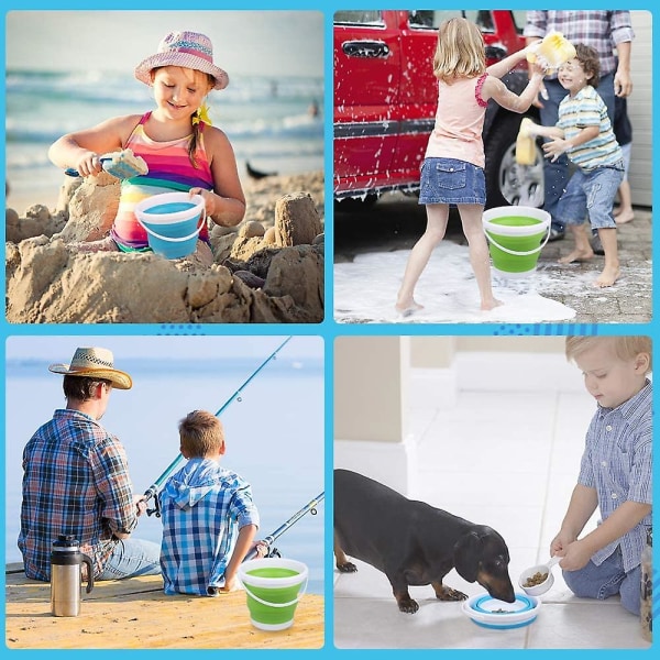 Hopfällbar strandhink set 6,5 tum stor sand bärbar hink set