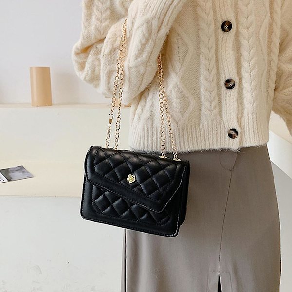 Crossbody-väska - Axelväska, Modekedja Liten fyrkantig väska, Evening Clutch Handväska