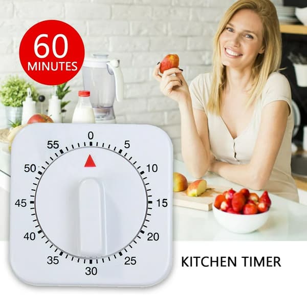 60 min mekanisk kökstimer kökstimer korttidsklocka kökstimer baktimer äggtimer mekanisk vit
