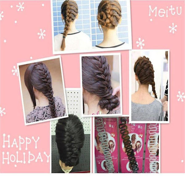 2 st Dammode Magic Hårstyling Clip Stick Braid Tool Hårtillbehör