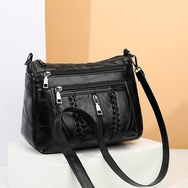 Handväskor för kvinnor, fickböcker, mjukt PU-läder, damväskor, crossbody-väska, axelväska med flera fack