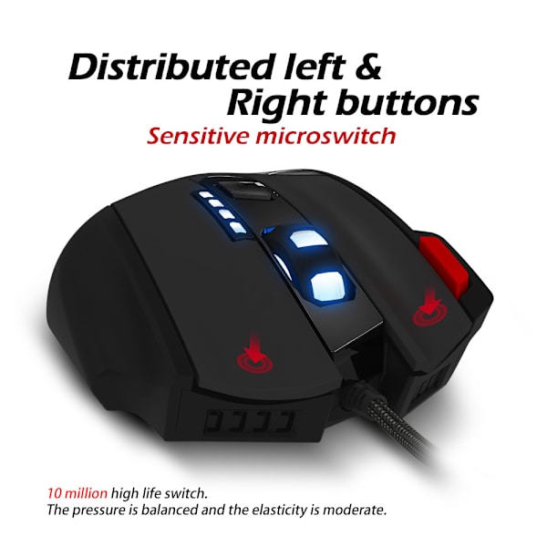 T60 Gaming Mus LED-ljus Svart
