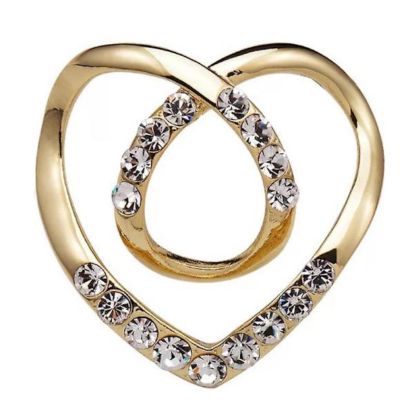 Rhinestone Hjärta Metall Spännen Slips Ringar Silke Scarf Spänne Brosch Clip Ring Hållare För Kläder Scarves T-shirt Sjal