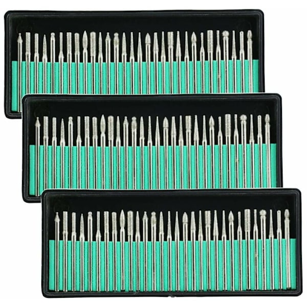 Timanttijyrsin terät pora lasi metalli jalokivi Dremel hionta pyörivä työkalu, 90 kpl 1/8-tuumainen (3 mm)