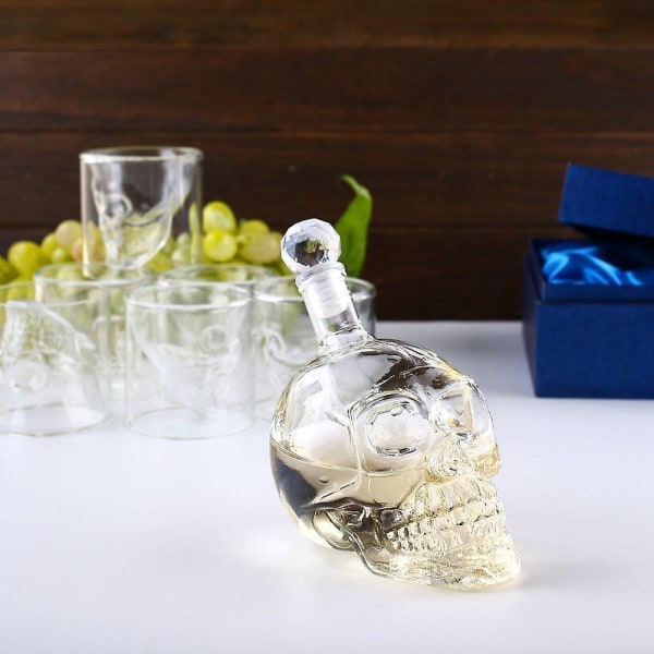2st 75ml Crystal Skull Shotglass Skull Glas Cup, dubbellager Transparent Skull Pirate Shot Glasögon Dryck Cocktail