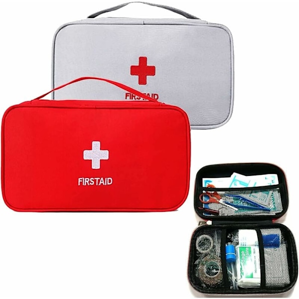 Piece Travel First Aid Bag Mini First Aid Kit Medicinsk Nödutrustning Kompakt Första Hjälpen Väska för Utomhus Camping Vandring (Endast Väska)