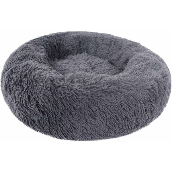 Lugnande kattbädd Djurbädd för katter och små hundar Kattbäddkudde Donut Hundbädd Passar 40cm (Förpackning med 1) Mörkgrå