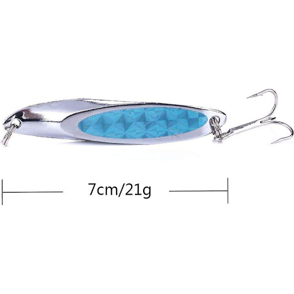 6 st metalliska silverfiskeskeddrag med trekrok lockbete kit spinnare lockbete fiskeriggar makrill
