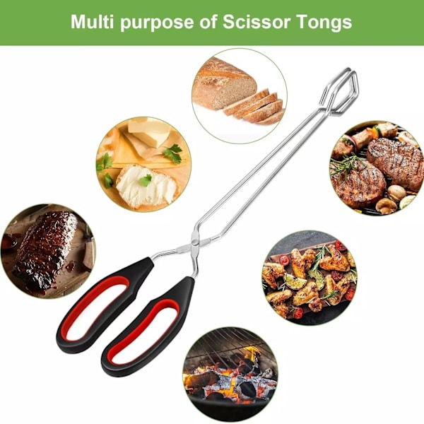 Saxtång i rostfritt stål 11-tums Heavy Duty Grilltång, set med 2