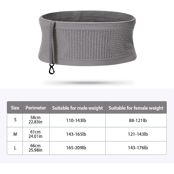 Fanny Pack, Andningsbar, Universell Dold Knit Bälte Väska, Stor Kapacitet Löpning Bälte Väska (Svart S)