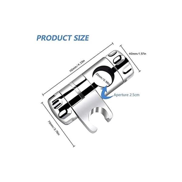 Udskiftelig håndbruserholder, bruserhovedholder, justerbar håndbruserklemme til badeværelset, 19-22MM justerbar diameter ABS krom