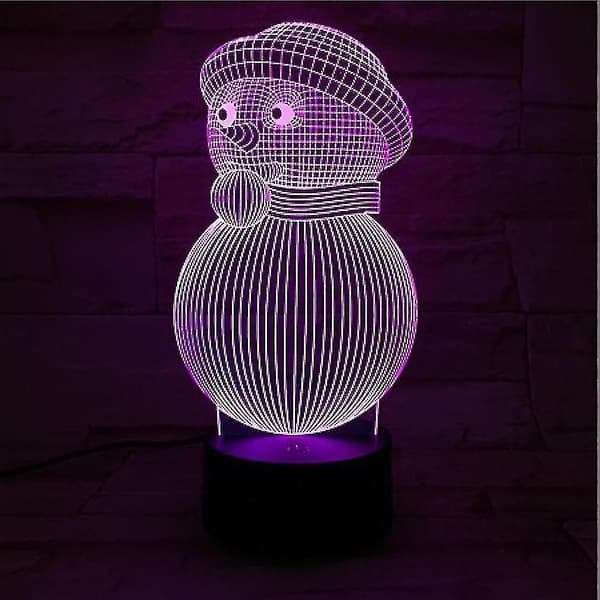 Jul Snemand 3d Led Natlys Børneværelse Bordlampe