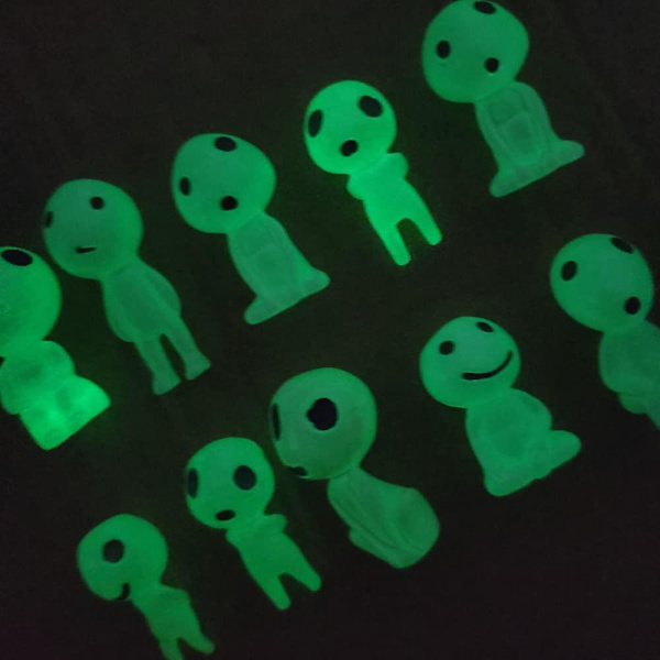 10 st olika älvor trädgårdsdekorationer lyser i mörkret träd älvor trädgårdsdekor miniatyr lysande spöke, Mononoke