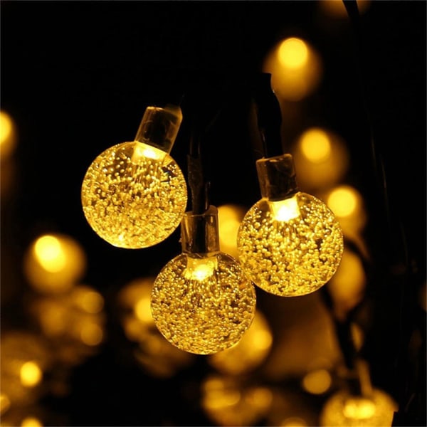 Christmas Led Luminous Light String 1,5 Meter 10 Lights Batteri Kula Diameter 2,3cm Gul
