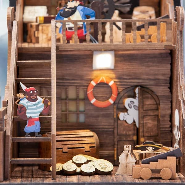 3D träpussel, DIY miniatyrdockhus-kit