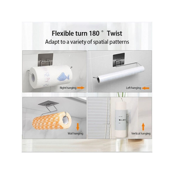 1 stk. køkken hængende toiletrulleholder, badeværelse toiletrulleholder, rulleholder, håndklædestang, håndklædestang, opbevaringshylde