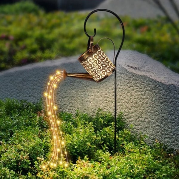 STK Solar Metal Havelamper 80cm LED Solar Light Vandkande Dekorativ Dunk Vandfald Have Udendørs Lampe Fairy Lights