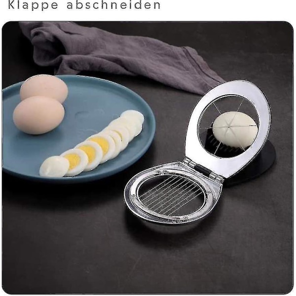 Äggskärare i rostfritt stål, äggskärare, äggskivare (kan diskas i diskmaskin)