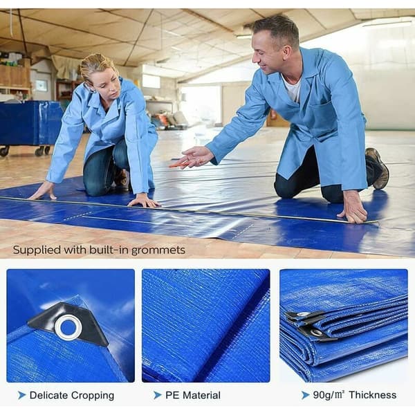 Vattentät och UV-beständig multifunktionsplane - 90 g/m² - 3 x 3 m (blå)