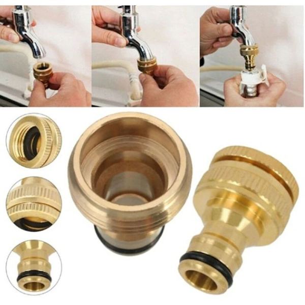 23mm Havevandingsværktøj Universal Køkken Slange Adapter Messing Slange Hane Stik Vandblandings Slange Adapter Tilbehør 1 Stk