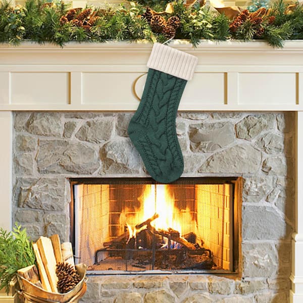 Stickad julklappspåse Dekorstrumpa Julstrumpa HängningD