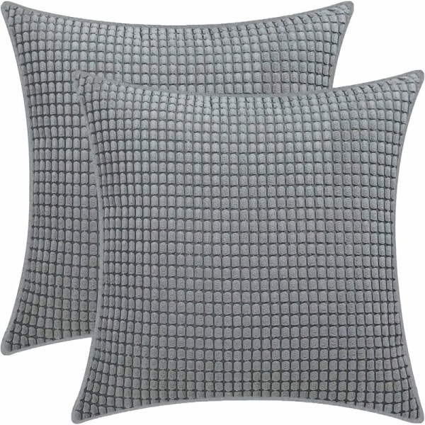 Corn Kernel Pillowcase, Soft Corduroy Pillowcase, Home Living Room Bedroom Decoration Sofa Cushion Cover (2pcs Dark Grey, 45x45cm)