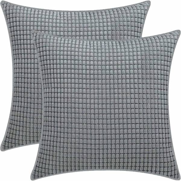 Majskern pudebetræk, blødt fløjl pudebetræk, boligindretning til stue, soveværelse, sofa pudebetræk (2 stk. mørkegrå, 45x45cm)