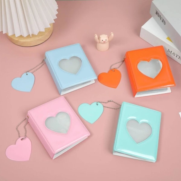 32 fotopappersutskurna korthållare hjärtformade 3-tums K-pop idol album samling bok förvaringsbox