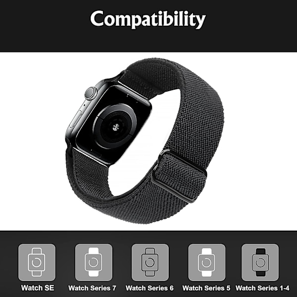 Strækbar Urrem Kompatibel Med Apple Watch Rem 45mm 44mm 42mm Behagelig Justerbar Sportrem Til Iwatch Serie 7 6 5 4 Se 3 2 1 Kvinder Mænd - Bl