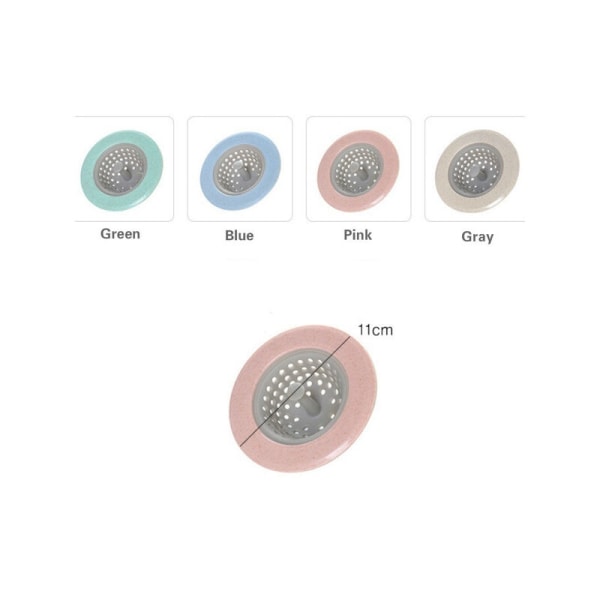 4 Farver Gulvafløbsprop Bathtub Catcher Vask Filter Kloakafløb Bruserdæksel 1 stk. (Pink)
