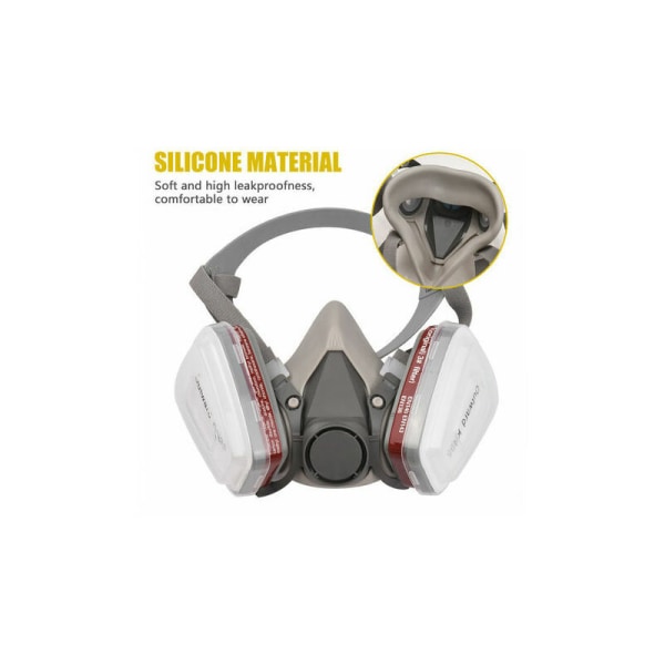 6200 Halbgesichts-Gasmaske Schutzmaske 7-teiliges Set + 8 Filterwatte + Schutzbrille