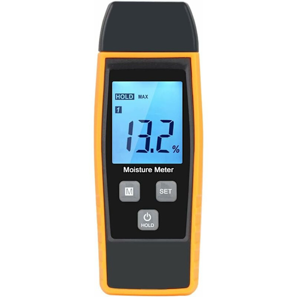 Kosteusmittari, Digitaalinen puukosteusmittari Kosteusmittari 0-80% Kosteustesteri Ilmaisin Taustavalaistulla LCD-näytöllä
