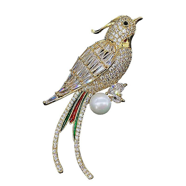Lucky Bird Rhinestone Brosch För Kvinnor Flickor Kristall Glänsande Cubic Zircon Söt Hummingbird Lapel Pins Lapel Broscher